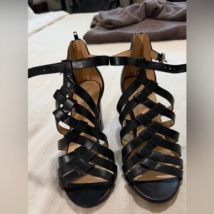 XOXO Black Strappy Heels
